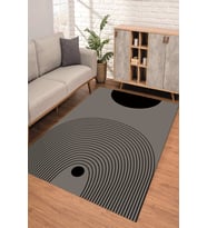 Dijital Kaymaz Taban Yıkanabilir Renkli Salon Halısı Mutfak Halısı Yolluk ND-SD-903 (Gri - Siyah - Beyaz)