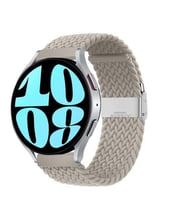 Sneezy Samsung Galaxy Watch Active Active 2 44mm-40mm 20mm Metal Klips Solo Fiberlink Örgü Kordon (Bej)
