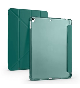 Apple iPad 9.Nesil 10.2 İnç 2021 Uyumlu Üçgen Katlanabilir Kalemlikli Standlı Akıllı Kılıf (Haki)