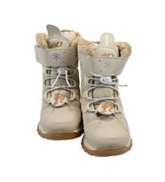 SİA ÇANTA BOOT'S ÇIRTLI & BAĞÇIKLI ORTAPEDİK  & ANATOMİK SAĞLAM KAYMAZ TABANLI UZUN KONÇLU İÇİ KÜRKLÜ NEFES ALAN ÇOCUK SNOW BOOT (Kum)