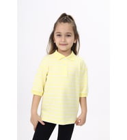 Toontoy Unisex Çocuk Çizgili Tişört (Açık Sarı)