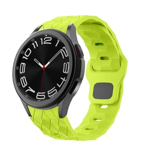 Galaxy Watch 6 40mm KRD-116 20mm Futbol Desenli Spor Tasarımlı Silikon Kordon (Yeşil)