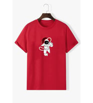 Unisex Nasa Baskılı T-shirt (Kırmızı)