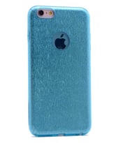 Uyumlu Model Apple iPhone 8 Kılıf Simli Parlak Shining Kapak (Mavi)