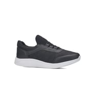 Günlük Erkek Yetişkin Sneaker Büyük Numara Spor Ayakkabı Lastik Bağcıklı 110C (Siyah - Beyaz)