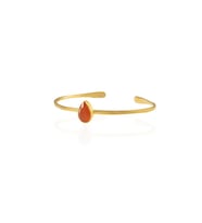 Kadir Jewellery Zirkon Taşlı Ayarlanabilir 22 Ayar Altın Kaplama Bilezik (Kırmızı)