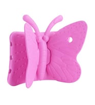 Apple iPad Mini 5 Kılıf Kelebek Desen Case A2133 A2124 A2125 A2126 (Pembe)