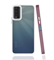 Vivo Y11S Kılıf Zore Mima Kenarları Renkli Silikon Kılıf (Mürdüm)
