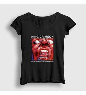 Presmono Kadın Beyaz In The Court Of The Crimson King T-Shirt 447751tt (Siyah)