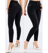 Yüksek Bel Likralı Jean Pantolon (Renk Seçenekli) (Siyah)