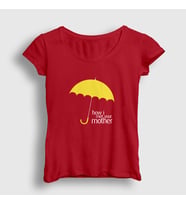 Presmono Kadın Beyaz Umbrella How I Met Your Mother T-Shirt 196061tt (Kırmızı)