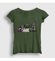 Presmono Kadın Sarı Mask Arctic Monkeys T-Shirt 14694tt (Haki)