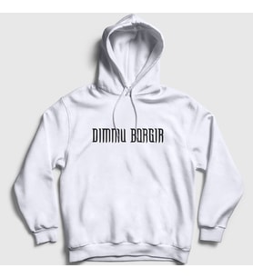 Presmono Unisex Beyaz Logo Dimmu Borgir Kapüşonlu Sweatshirt 142360tt (Beyaz)