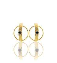 Kadir Jewellery 22 Ayar Altın Kaplama Vintage Küpe -El İşçiliği Ve Hipoalerjenik Küpe (Siyah)