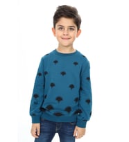 Toontoy Erkek Çocuk Baskılı Sweatshirt (Petrol)