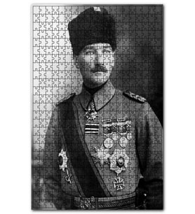 Cakapuzzle Atatürk Kalpaklı Madalyalı Puzzle Yapboz MDF (Ahşap) (255 Parça)