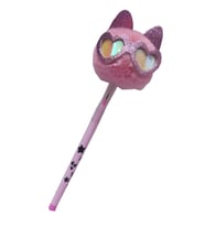 Peluş Kedi Gözlüklü Figürlü Yumurtlayan Kalem 1 Adet Kedi Gözlük Şekilli Yumurtlayan Kalem Hediye Kalem Tüylü Sevimli Kalem (Pembe)