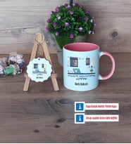Yazılım Geliştirme Uzmanı Kupa Bardak Kırmızı ve Ahşap Anahtarlık Hediye (Model 5)