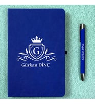 Kişiye Özel İsimli Ajanda Not Defteri ve Kalem Seti 2413B1007 (Lacivert)