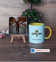 Komando Fotoğraflı Dekoratif Taş, Kupa Bardak Beyaz Hediye (Model 7)