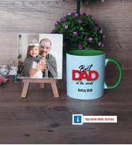 Babaya Hediye Fotoğraflı Dekoratif Taş, Kupa Bardak Beyaz Hediye Babaya Doğum Günü Hediyesi (Model 14)