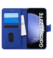 Microsonic Samsung Galaxy S23 FE Kılıf Fabric Book Wallet Siyah (Lacivert)