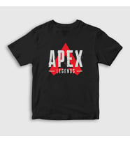 Presmono Unisex Çocuk Beyaz Logo Apex Legends T-Shirt 231952tt (Siyah)