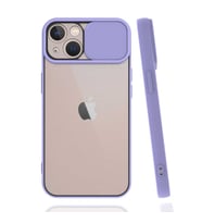 iPhone 13 Mini Kılıf Lensi Sürgülü Kamera Koruyucu Kılıf (Lila)