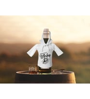 BK Gift Kişiye Özel Mini Beyaz İçki Şişesi Tişörtü , Ev Bar Dekoru, Viski, Şarap, Votka, Rakı Şişesi Tişörtü, Ev Barı (Model 16)