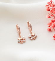 925 Ayar Gümüş İncili Küpe (Rose)