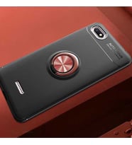 Xiaomi Redmi 6A Kılıf Yüzüklü Magnetli Ravel Case (Siyah-Rose Gold)