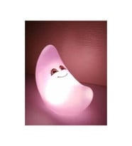 Silikon Led Işıklı Ay Gece Lambası (Pembe)