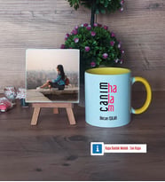 Halaya Hediye Fotoğraflı Dekoratif Taş, Kupa Bardak Beyaz Hediye (Model 7)