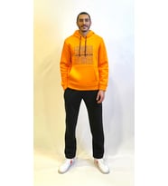 Süperlife Erkek Kapşonlu Rahat Kalıp İçi Polarlı 3 iplik  Los Angeles Baskılı SweatShırt spr24sw10 (Turuncu)