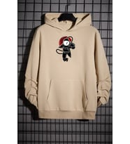 Unisex Astronot Baskılı Sweatshirt (Bej)