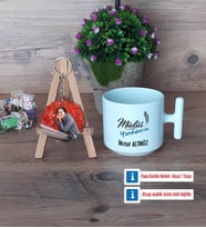 Müdür Yardımcısı Kupa Bardak Beyaz ve Fotoğraflı Ahşap Anahtarlık Hediye Öğretmenler Günü Hediyesi (Model 12)