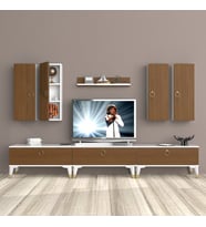 Decoraktiv Eko 8D Mdf Gold Tv Ünitesi Tv Sehpası (Beyaz - Ceviz)