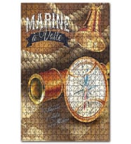 Cakapuzzle Donanma Yelkenli Pusula Çan İp Görseli Puzzle Yapboz MDF (Ahşap) (1000 Parça)