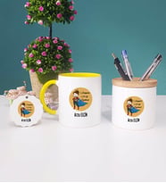 Öğretmenler Günü Hediyesi Kupa Bardak Kırmızı Kalemlik ve Anahtarlık (Model 5)