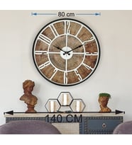 Markakanvas Siyah Metal Kasalı Eski Dünya Haritalı Duvar Saati  (Çap 50 cm - 80 cm ) (Beyaz)