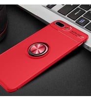 Uyumlu Model Apple iPhone 8 Plus Kılıf Yüzüklü Magnetli Ravel Case (Kırmızı)