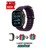 Akıllı Saat Watch ULTRA2 49MM Kordon Hediyeli - Son Versiyon (Siyah-Mor)