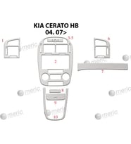 Meriç® Kia Cerato HB Ön Torpido Kaplama Maun 10 Parça 2007-› (Alüminyum)