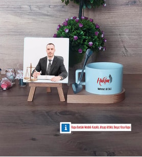 Hakim Fotoğraflı Dekoratif Taş, Kupa Bardak Beyaz Hediye (Model 8)