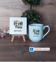 Evin Prensi Dekoratif Taş, Kupa Bardak Kırmızı Hediye (Model 4)