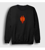 Presmono Unisex Beyaz Ateş Ve Su Oyun Fireboy Sevgili Sweatshirt 457553tt (Siyah)