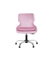 Krom Metal Ayaklı SANDALYE MİSAFİR KOLTUĞU BEKLEME KOLTUĞU  BABY FACE KUMAŞ SELEKULAK SABİT (Pembe)