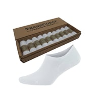 TrendCorap Premium Bambu Kadın Sneaker Görünmez Bilekte Spor Çorap 10 lu Kutu (Beyaz)