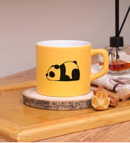 Seraclass Panda Tasarım Renkli Nescafe Fincanları 220 ML (Sarı)