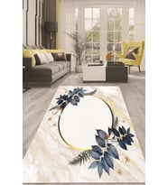 Dijital Kaymaz Taban Yıkanabilir Modern Renkli Salon Halısı Mutfak Halısı Yolluk ND-HT-719 (Mavi)